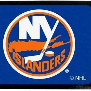 New York Islanders Rubber Luggage Bag Tag I.D. Holder Black NHL Licensed